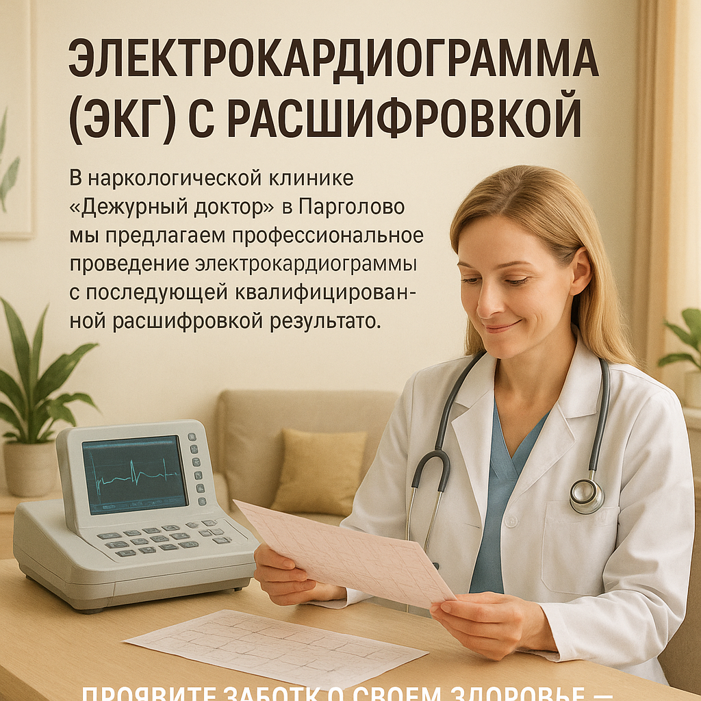 Электрокардиограмма (ЭКГ) с расшифровкой